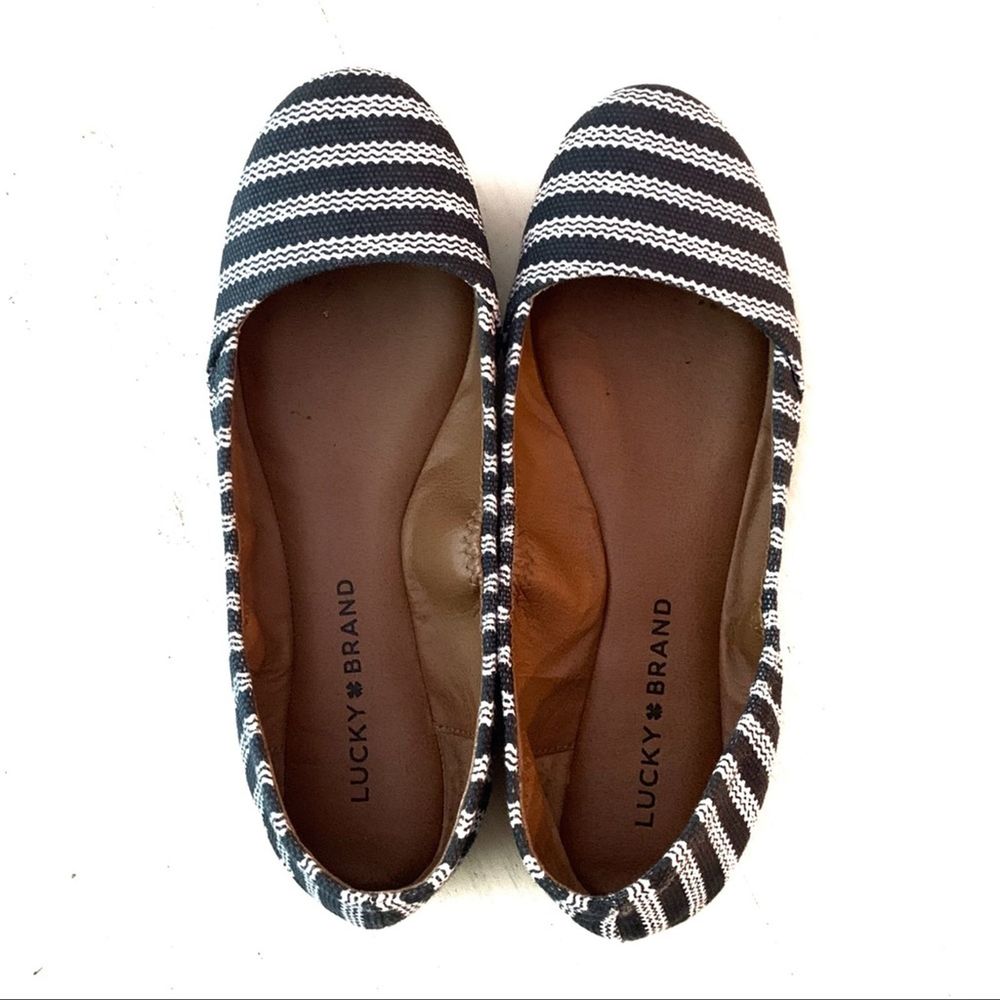 Lucky Brand Striped Flats Sz 6